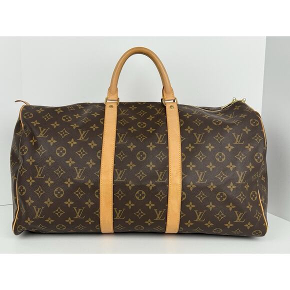 Louis Vuitton Keepall 50 Monogram Canvas Duffle Bag Brown - Picture 4 of 16